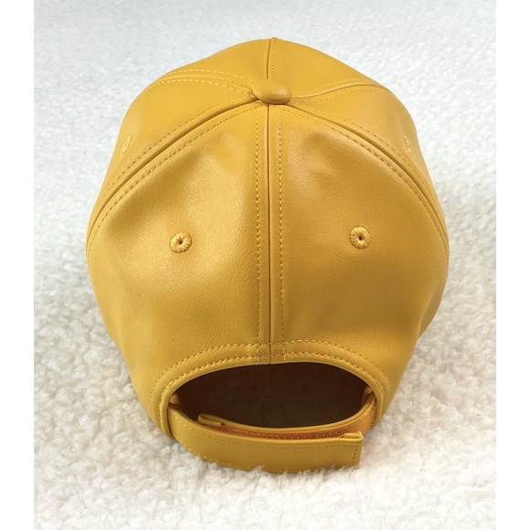 TELFAR • Yellow Logo Embossed Faux Leather Hat - Picture 8 of 15